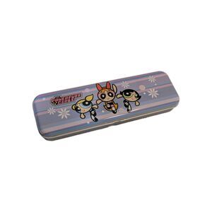 VTG Powerpuff Girls Tin Case 2001 Accessory Network Purple Metal New Deadstock